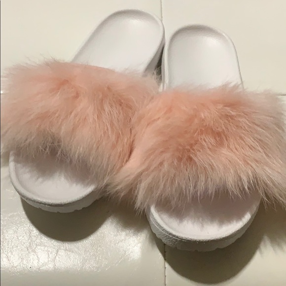 UGG Shoes - Ugg real fur slides size 6